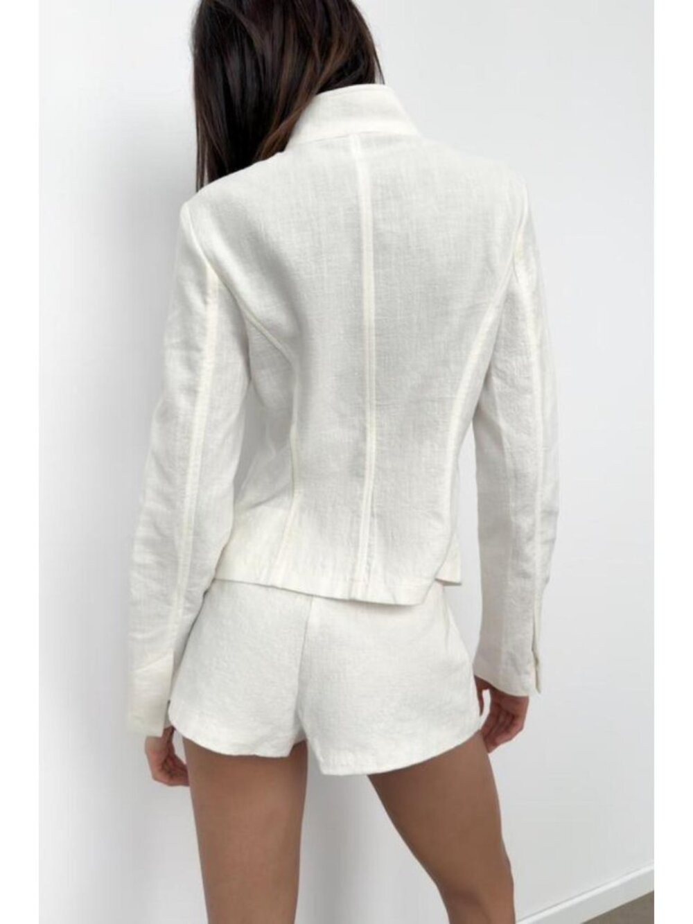ZARA RAMIE BLEND WRAP JACKET - Picture 6 of 9
